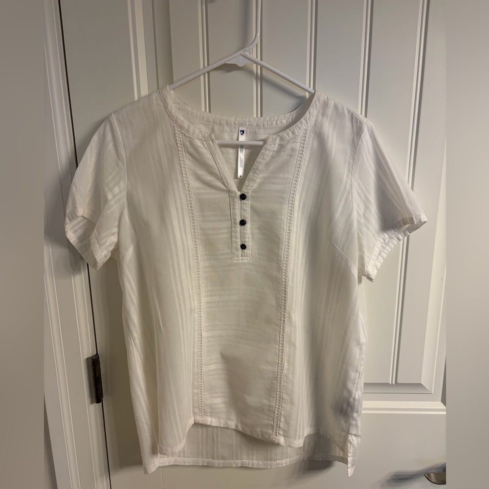 Kuhl White Women's Blouse with Button Accents